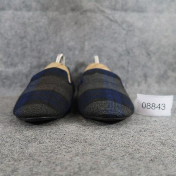 Old Navy Shoes Womens 9 Flats Loafer Slip On Plaid Casual Career Blue Grey Style - Picture 3 of 13